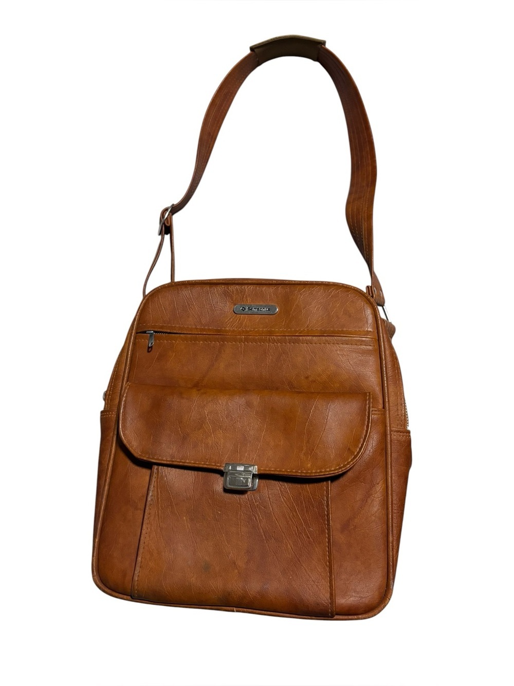 Vintage 70s Samsonite Sonora Shoulder Bag Brown Leather Classic Messenger Bag